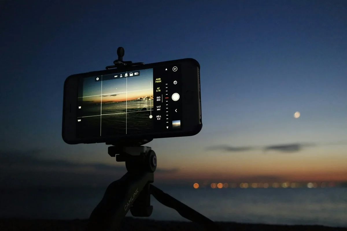 A mobile creator filming setup